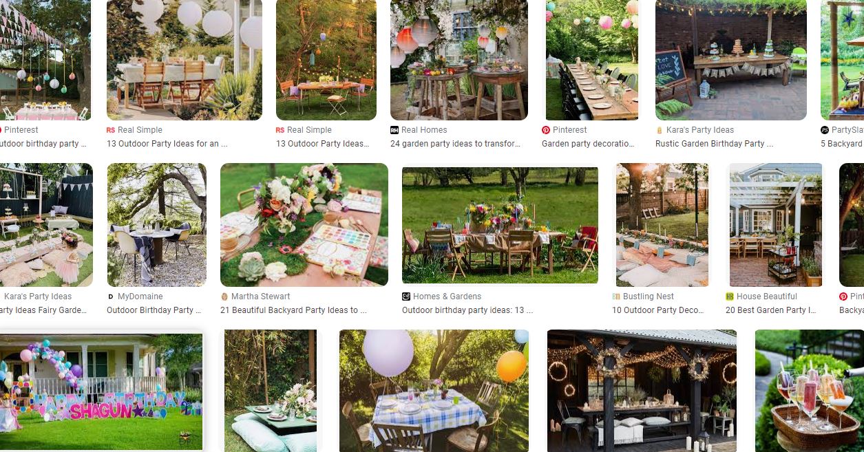 Garden and Patio Ideas For a Birthday Party
